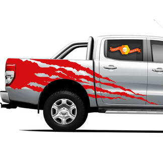 4 × 4 Truck Side Bed Graphics Decals für Ford Ranger Red Fire
