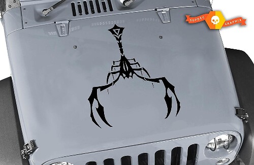 Scorpion Tribal Style Motorhauben-Vinylaufkleber für Jeep Wrangler