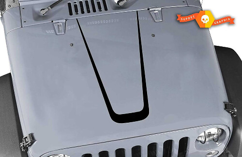 U-förmiger mittiger Motorhauben-Vinylaufkleber für Jeep Wrangler
