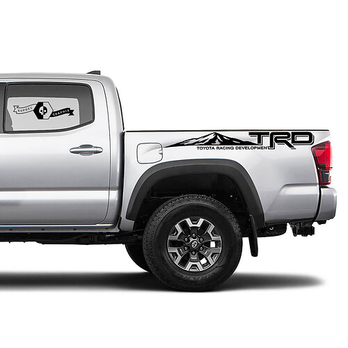 2X Tacoma Toyota TRD Offroad Truck Bed Mountains Seitenaufkleber Vinyl Aufkleber Mountains Racing Development
