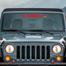 Aufkleber für Frontscheibe mit individuellem Logo & Flaggen für Jeep_3