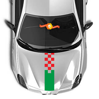 Alfa Romeo Motorhaubenaufkleber Italien Flagge Zielflagge 2021
