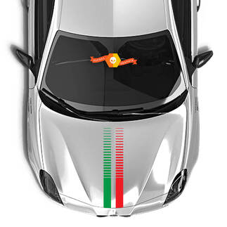 Alfa Romeo Motorhaubenaufkleber Italien Flagge 2021 Geschnitzte Linien
