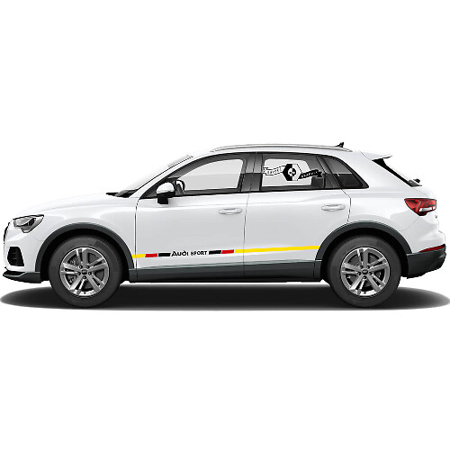 Paar Audi Q3 Aufkleber Türseite für Schweller Deutschland Flagge Neu 2021 Vinyl Aufkleber
