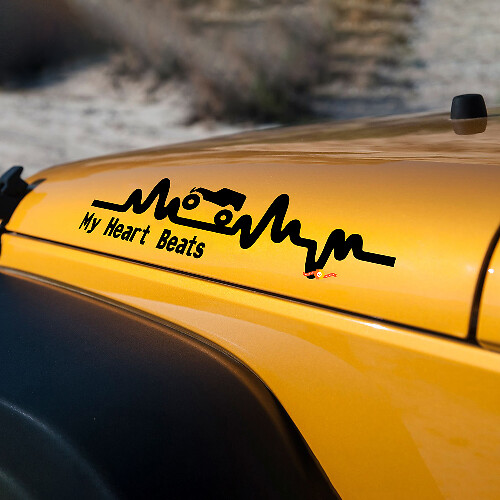 Heartbeat Stil Motorhauben Vinylaufkleber für Jeep Wrangler