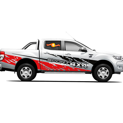 Paar Vinylaufkleber Aufkleber 4x4 Tacoma Toyota TRD off Road Truck Seitentüren Feuer und Erde