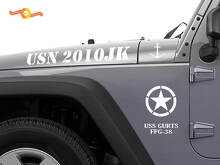 USN USS Curts FFG-38 Militärisches Seiten-Vinyl-Aufkleber-Set für Jeep Wrangler_2