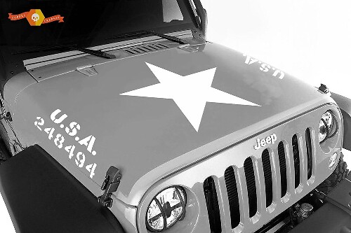 2 Jeep Wrangler U.S.A. Army Motorhauben-Vinyl-Aufkleber
