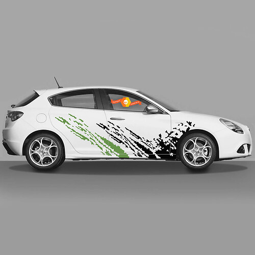 2x Türen Körperaufkleber passend für Alfa Romeo Giulietta Aufkleber Vinylgrafik fliegende Schlamm von Rädern