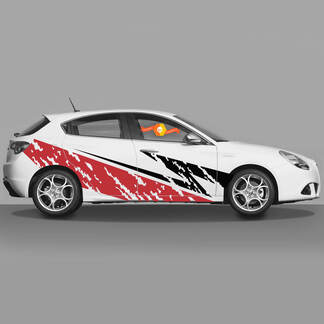 2x türen Körperaufkleber passt ALFA Romeo Giulietta Abziehbilder Vinylgrafiken Feuer Straße Neu