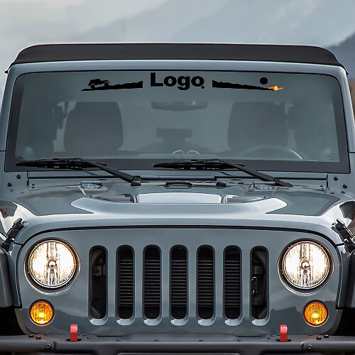 Mountain Style Logo Windschutzscheiben Vinyl Aufkleber für Jeep Wrangler Rubicon