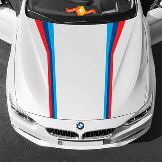 Paar Motorhaubenstreifen in M-Farben für BMW aller Generationen und Modelle
