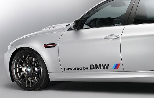 Powered by BMW Aufkleber für Seitentür aus Vinyl für BMW 3er-Serie