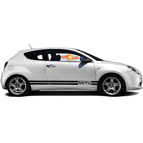 Paar Vinylaufkleber Seitengrafik Sticker Alfa Romeo Rocker Panel MITO zwei Linien 2022
