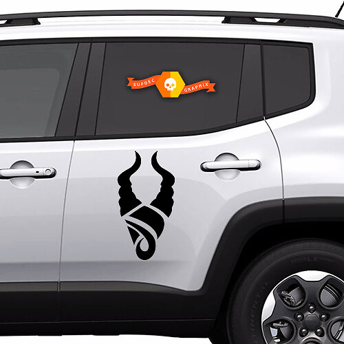 Paar Vinylaufkleber Seiten-Grafikaufkleber Jeep Renegade Silhouette Steinbock Neu 2022
