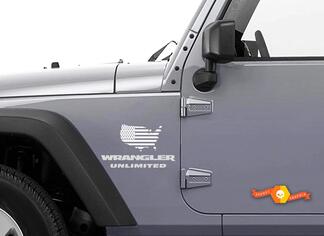 2 Jeep USA Flag Maps jk Wrangler Aufkleber