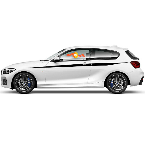 Paar Vinylaufkleber Grafikaufkleber Seite für BMW 1er Serie 2015 schwarz geschnitten

