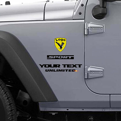 Individuelles Sportseiten-Vinylaufkleber-Set mit Weißkopfseeadler für Jeep Wrangler