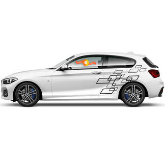 Kaufe 2 Stück Autoaufkleber Schwarz/Kohlefaser Schwarz Auto Seitenschweller  Streifen Körperaufkleber für BMW 1 3 4 5 6 Serie F30 F35