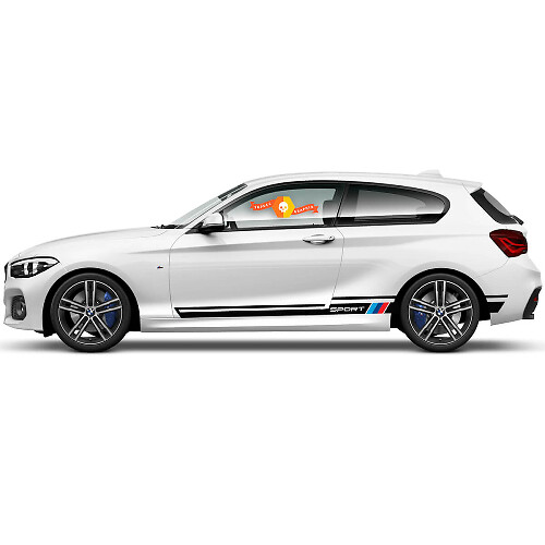 2x Vinylaufkleber Grafikaufkleber Seite BMW 1er Serie 2015 Schweller Racing-Stil

