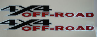 2 DODGE RAM 4x4 OFF ROAD TRUCK Vinyl-Aufkleber mit silbernem Umriss