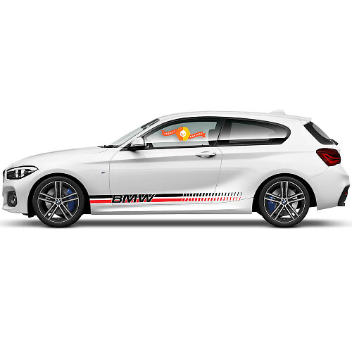 2x Vinyl-Aufkleber Grafik-Sticker Seite BMW 1er Serie 2015 Schweller Racing-Stil neu
