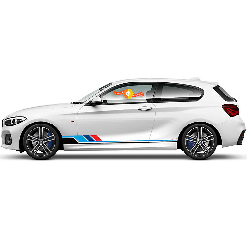 2x Vinyl-Aufkleber Grafik-Sticker Seite BMW 1er Serie 2015 Schwellerstreifen neu
