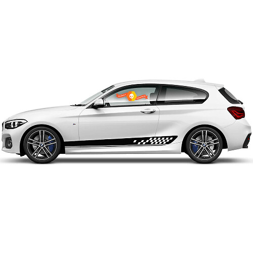 2 x Vinyl-Aufkleber Grafik-Sticker Seite BMW 1er Serie 2015 Schweller Rennstrecke
