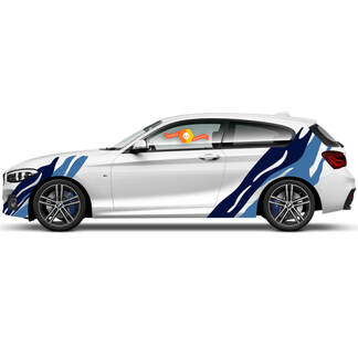 2 x Vinyl-Aufkleber, grafische Aufkleber für die Seite, BMW 1er-Serie 2015, Meeresstil
