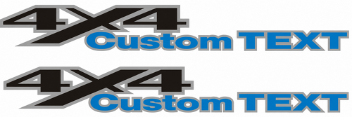 4x4 Individueller Text Blaue Blockschrift Aufkleber für Seitenwand Vinyl Decal für Dodge Ram 1500
