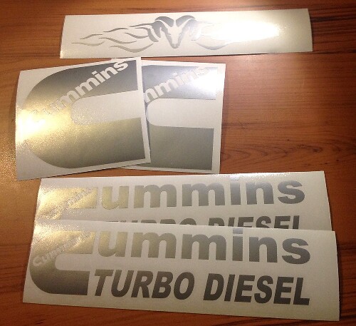 Cummins Power Wagon Diesel Vinyl-Aufkleber-Set für Dodge Ram
