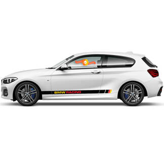 2x Vinyl-Aufkleber, grafische Aufkleber für die Seite, BMW 1er-Serie 2015, Rocker-Panel, karierte Flagge, Zeichnung Garmany
