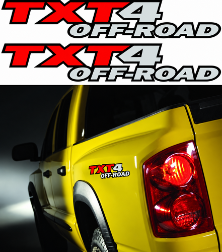 Custom TXT4 Off Road Outline Lettering Ladeflächenseite Vinylaufkleber für Dodge Dakota TRX4