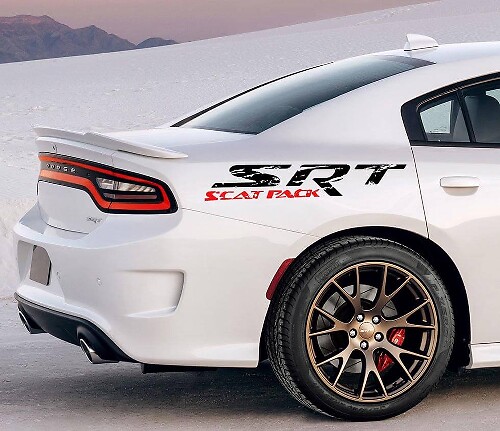 Abgenutzter SRT Scat Pack Seiten-Vinylaufkleber für Dodge Charger oder Challenger