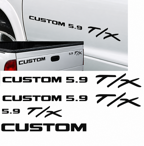 Individuelles 5,9 T/X Vierteiliges Beschriftungsset Seiten-Hecktür Vinylaufkleber für Dodge Dakota