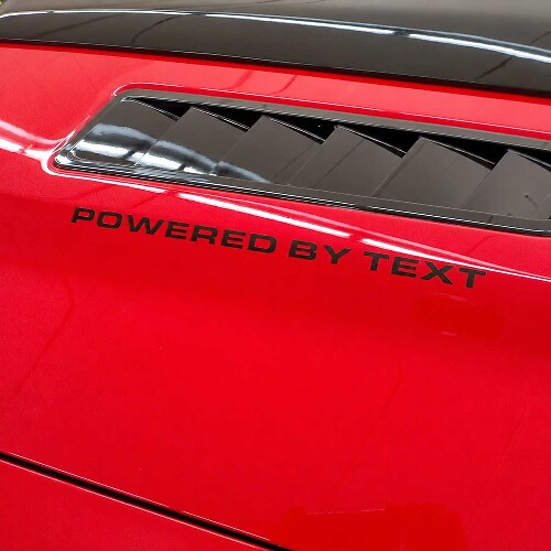 Angetrieben von "Custom Text" Motorhauben-Aufkleber-Set für Musclecar Musclecarmodel GT