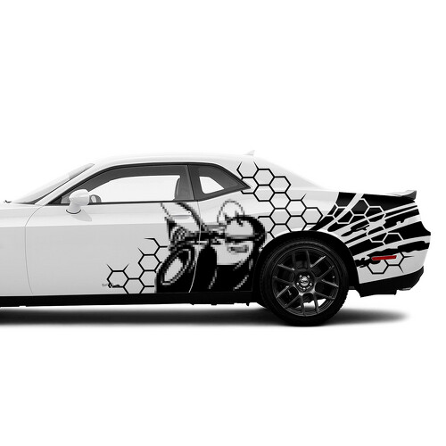 Super Bee & Honeycomb Grafik Seiten-Vinylaufkleber für Dodge Challenger