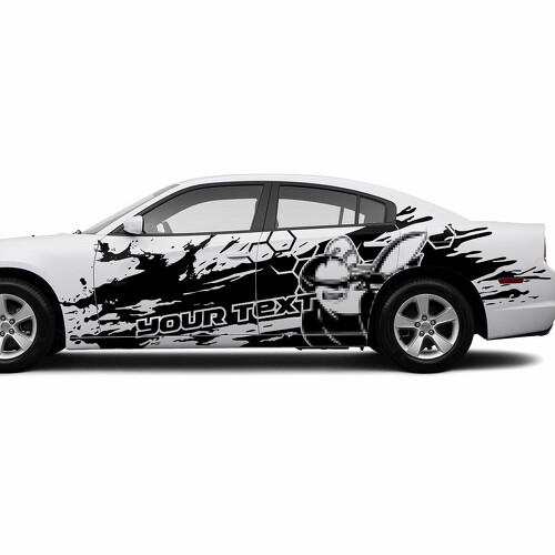 Super Bee & benutzerdefinierter Text Seiten-Vinylaufkleber für Dodge Challenger