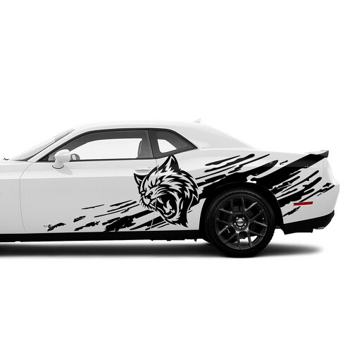 Dodge Challenger oder Charger SRT Hellcat Splash Grunge Seiten Widebody Kit Medium Neue Hell Cat Vinyl Aufkleber Decal Grafik
