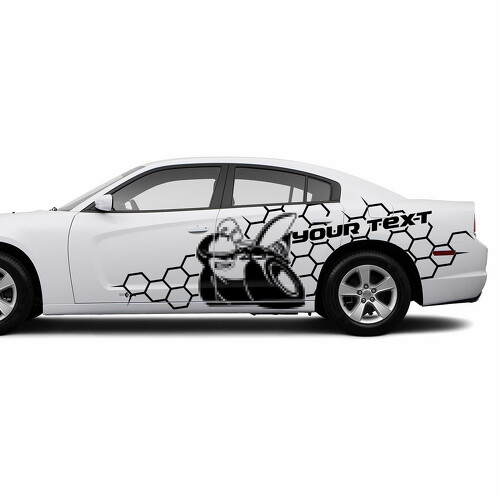 Paar SRT Scat Pack Wabentürseiten-Schmutz-Aufkleber-Decals Vinylgrafiken für Dodge Charger oder Challenger
