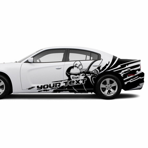 Schmutzabweiser & individuelles Textseiten-Vinylaufkleber für Dodge Challenger