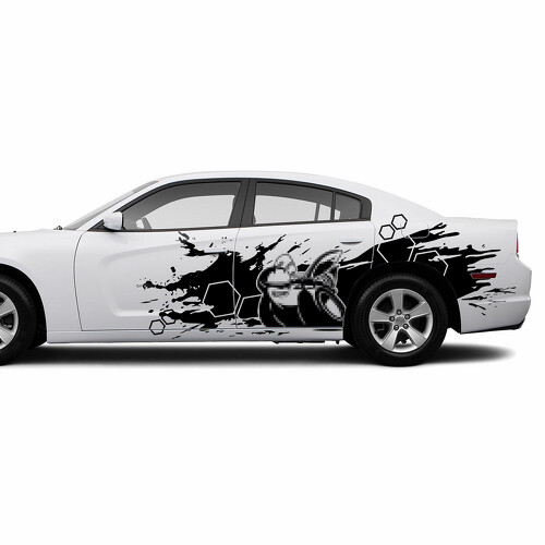 Super Bee im Splash-Stil Seitenvinyl-Aufkleber für Dodge Challenger