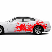 Super Bee im Splash-Stil Seitenvinyl-Aufkleber für Dodge Challenger_3
