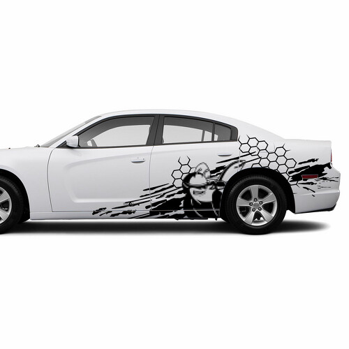 Waben- & Schlamm-Spritz-Seitenvinylaufkleber für Dodge Challenger