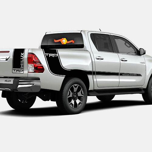 TRD-Stil Heckklappen- und Seitenstreifen Folien-Aufkleber-Kit für Toyota Hilux