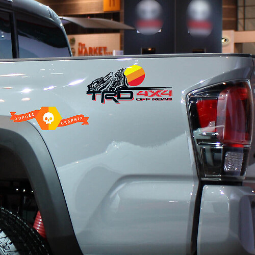 TRD Topografisches Logo Vintage Seitenaufkleber für Toyota Tacoma