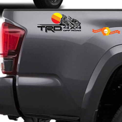 TRD Topografisches Logo Vintage Seiten-Vinylaufkleber Decal 2 Für Toyota Tacoma