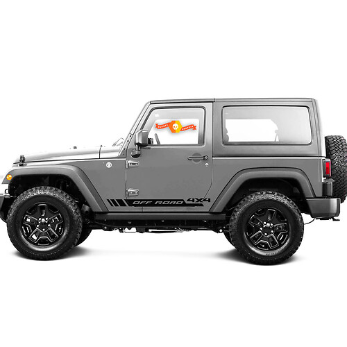 2 Jeep-Aufkleber-Rocker-Panel 4x4 Offroad Side Door Grafik Wrangler-Tür