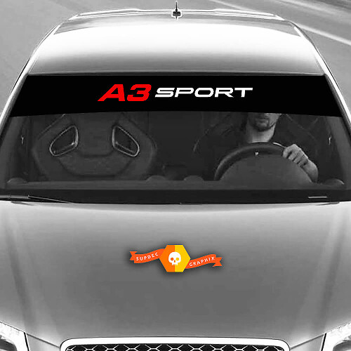 Vinyl-Aufkleber Grafik Sticker Windschutzscheibe A3 Sport Audi Sonnenstreifen Racing 2022
