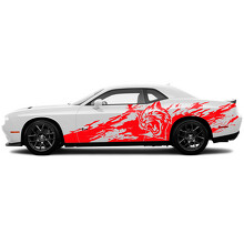 Hellcat Torn Grunge Türseiten Vinyl-Aufkleber für Dodge Challenger_3